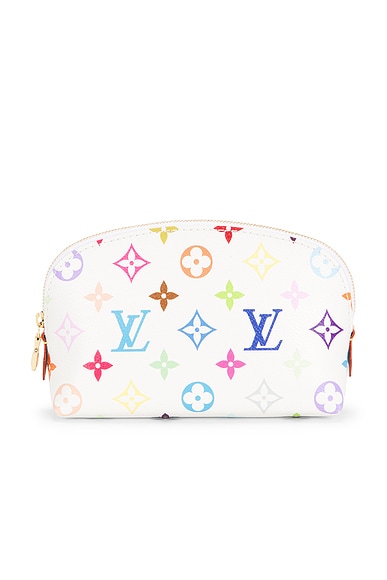 FWRD Renew Louis Vuitton X Takashi Murakami Monogram Cosmetic PM Pouch in White