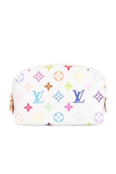 FWRD Renew Louis Vuitton X Takashi Murakami Monogram Cosmetic PM Pouch in White