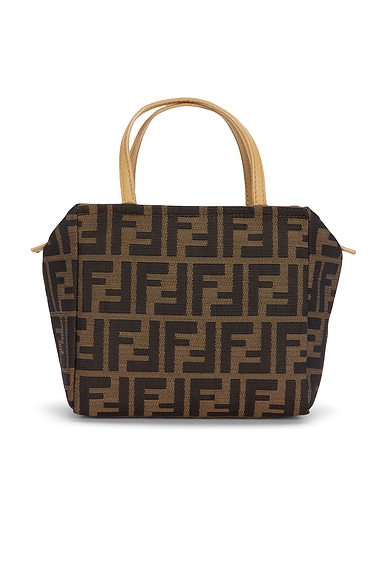 FWRD Renew Fendi Zucca Tote Bag in Brown