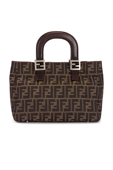 FWRD Renew Fendi Zucca Tote Bag in Brown