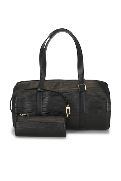 FWRD Renew Louis Vuitton Epi Soufflot Handbag & Mini Set in Black