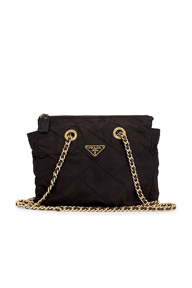 FWRD Renew Prada Tessuto Tote Bag in Black