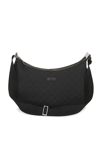 FWRD Renew Gucci Half Moon Hobo Bag in Black