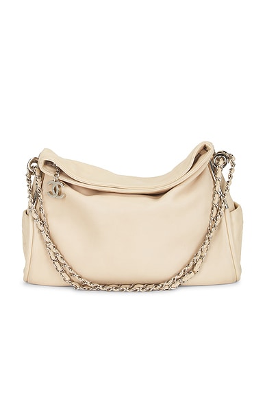 FWRD Renew Chanel Lambskin Ultimate Soft Hobo Bag in Beige