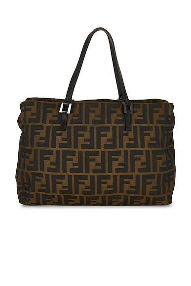 FWRD Renew Fendi Zucca Mini Tote Bag in Brown