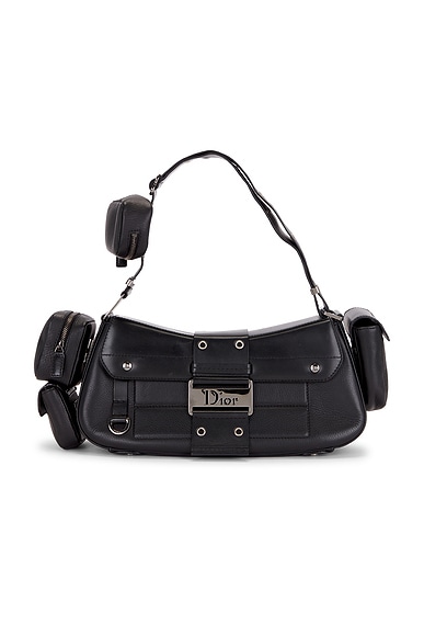 FWRD Renew Dior Street Chic Columbus Ave Shoulder Bag in Black