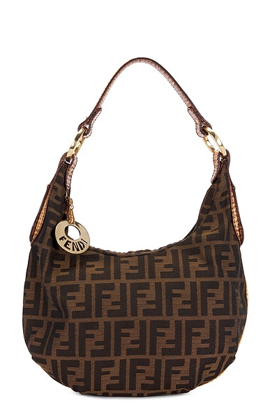 FWRD Renew Fendi Zucca Chef Hobo Bag in Brown