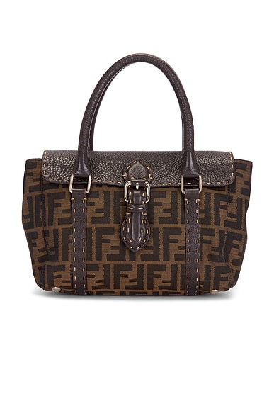 FWRD Renew Fendi Zucca Linda Handbag in Brown