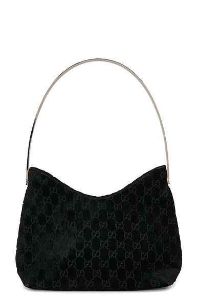FWRD Renew Gucci Suede Hobo Bag in Black