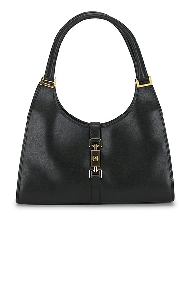 FWRD Renew Gucci Bardot Shoulder Bag in Black