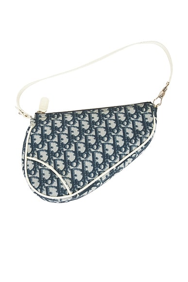 FWRD Renew Dior Diorissimo Pochette Saddle Bag in Navy