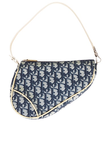 FWRD Renew Dior Diorissimo Pochette Saddle Bag in Navy
