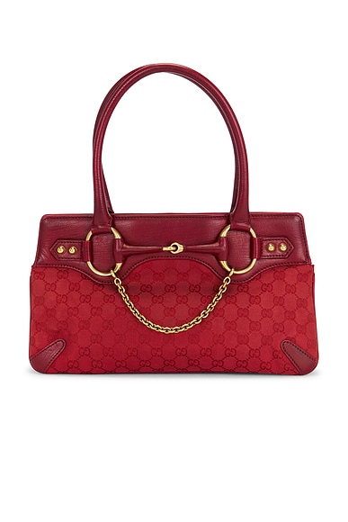 FWRD Renew Gucci Horsebit Handbag in Red