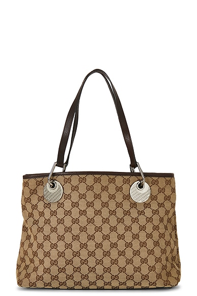 FWRD Renew Gucci Eclipse Tote Bag in Brown