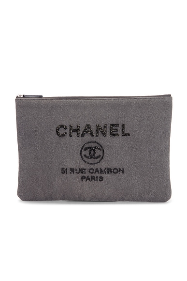 Chanel Denim Medium Deauville Clutch
