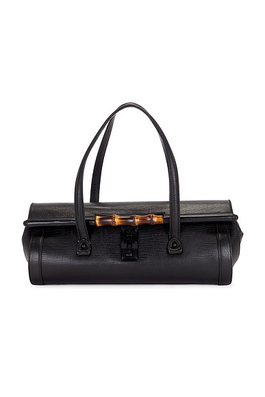 FWRD Renew Gucci Bamboo Bullet Handbag in Black