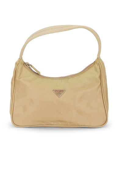 FWRD Renew Prada Tessuto Sport Hobo Bag in Beige