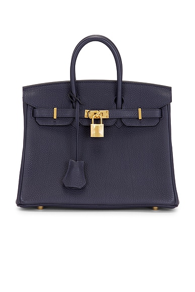 FWRD Renew Hermes Togo Birkin 25 Handbag in Noir