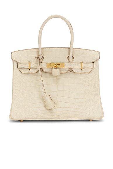 FWRD Renew Hermes Matte Alligator Birkin 30 Handbag in Beton