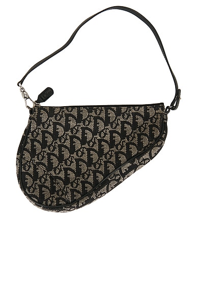 FWRD Renew Dior Diorissimo Pochette Saddle Bag in Black & Grey