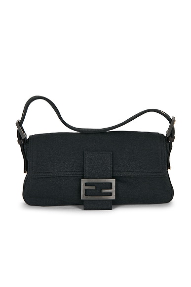 FWRD Renew Fendi Baguette Shoulder Bag in Gray