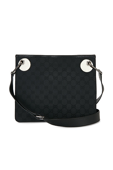 FWRD Renew Gucci Eclipse Messenger Bag in Black