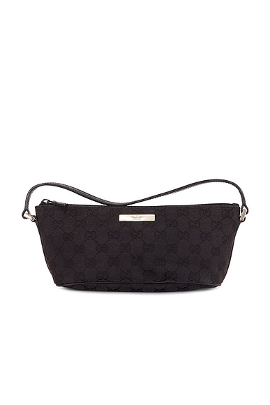 FWRD Renew Gucci GG Boat Pochette Shoulder Bag in Black