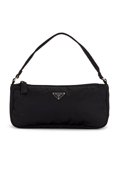 FWRD Renew Prada Tessuto Pouch in Black