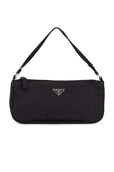 FWRD Renew Prada Tessuto Pouch in Black