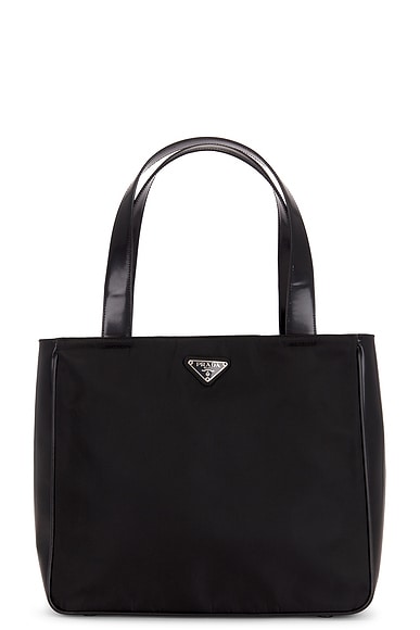 FWRD Renew Prada Tessuto Tote Bag in Black