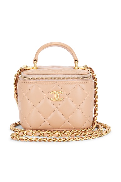 FWRD Renew Chanel Lambskin Mini Classic Vanity Case in Pink