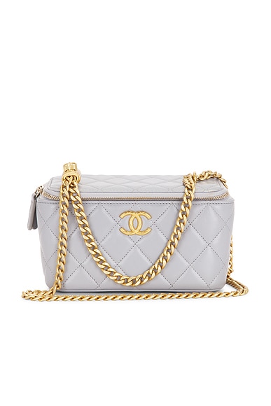 FWRD Renew Chanel Lambskin Small All Slide Long Vanity Case in Blue
