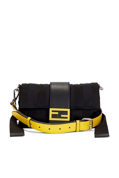 FWRD Renew Fendi Baguette Convertible Belt Bag in Black