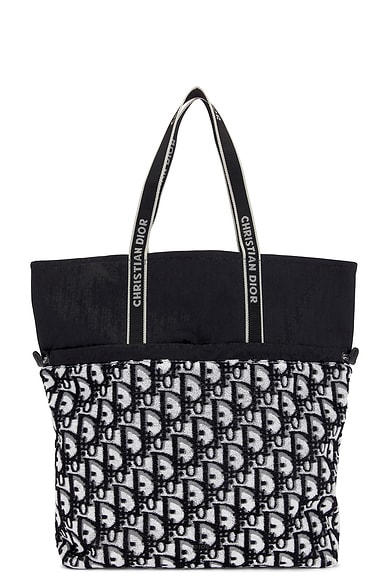 FWRD Renew Dior Oblique Reversible Tote Bag in Black
