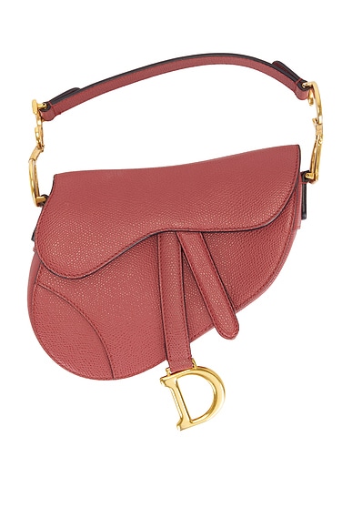 FWRD Renew Dior Mini Saddle Bag in Red