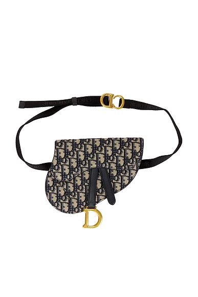 FWRD Renew Dior Trotter Oblique Saddle Belt Bag in Blue