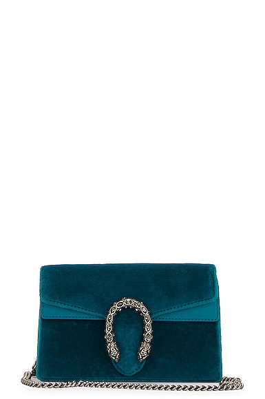 Gucci Dionysus Super Mini Velvet Crossbody Bag in Blue