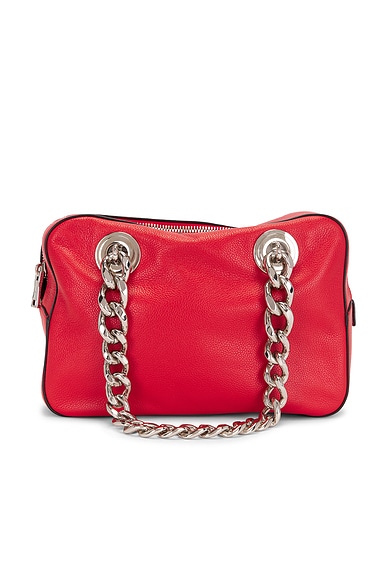 FWRD Renew Prada Vitello Daino Shoulder Bag in Red