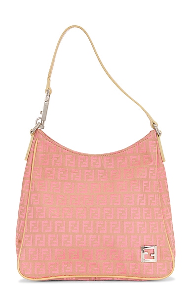 FWRD Renew Fendi Zucchino Shoulder Bag in Pink