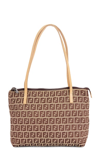 FWRD Renew Fendi Zucchino Tote Bag in Brown