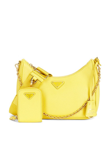 FWRD Renew Prada Saffiano Re-Edition 2005 Shoulder Bag in Sole