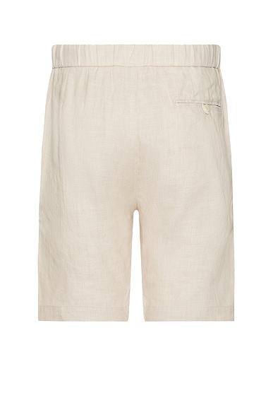 Shop Frescobol Carioca Felipe Linen Shorts In Sand