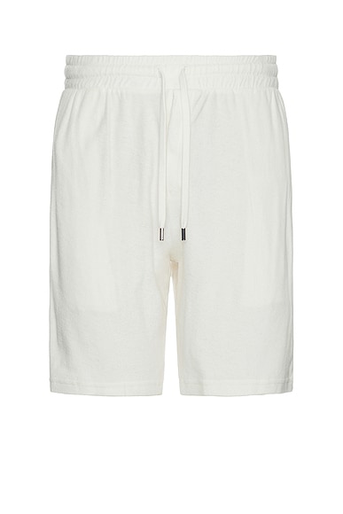 Frescobol Carioca Augusto Terry Cotton Blend Shorts In Ivory