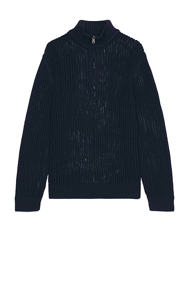 Frescobol Carioca Maximo Zip Sweater in Navy