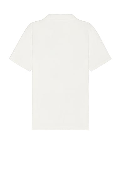 Frescobol Carioca Faustino Terry Cotton Blend Short Sleeve Polo In Ivory