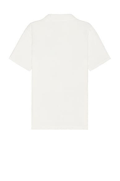 Shop Frescobol Carioca Faustino Terry Cotton Blend Short Sleeve Polo In Ivory