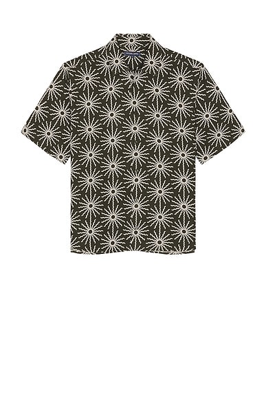 Frescobol Carioca Castro Linen Copa Sol Printed Shirt in Seawood