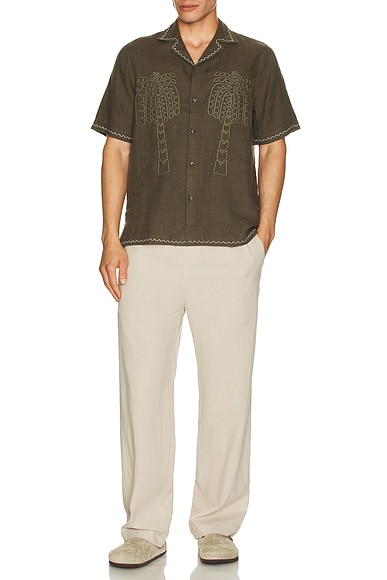 Flavio Palmeira Embroidered Linen Shirt