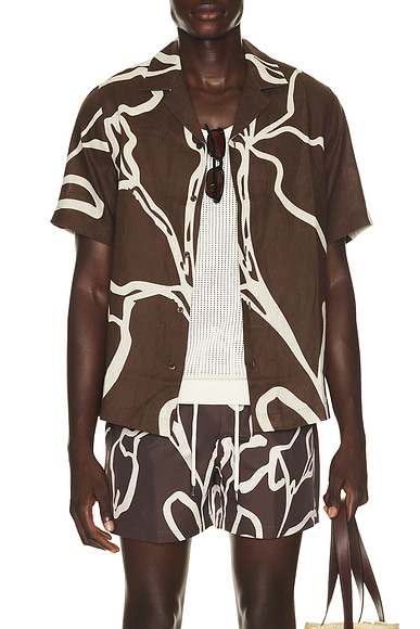 Roberto Linen Short Sleeve Shirt Flor Printt