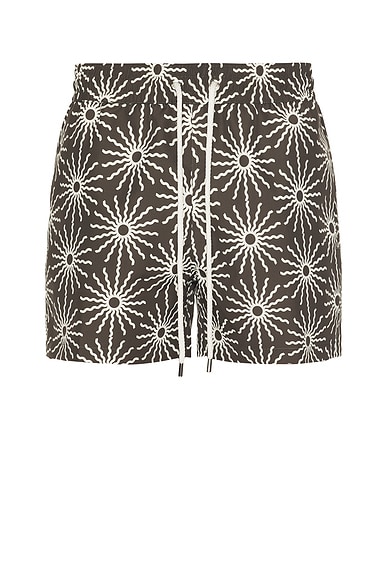Frescobol Carioca Rio Swim Short in Seawood & Ivory